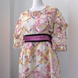 Vintage ‘70s Floral Belted Maxi Dress